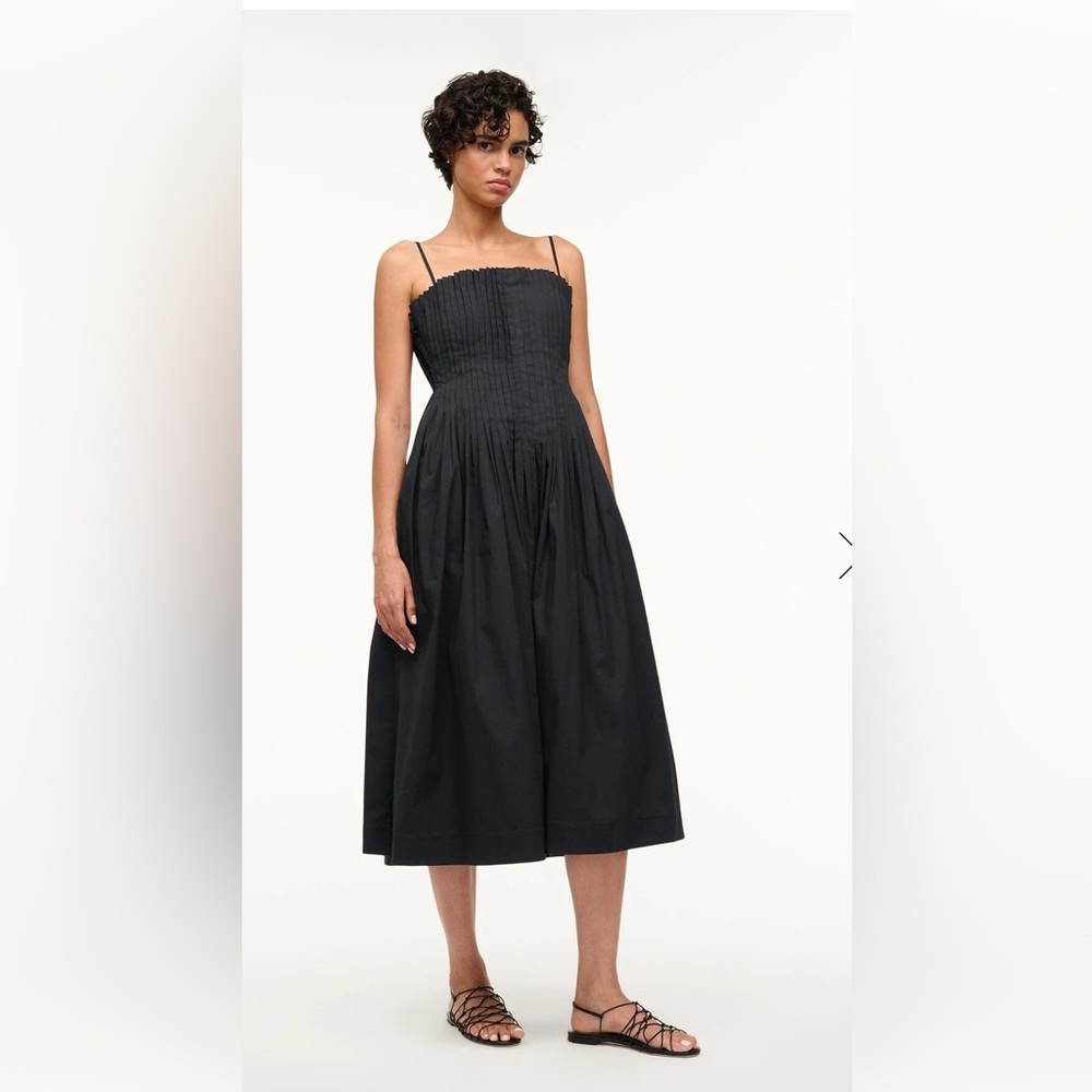 STAUD-MIDI BELLA DRESS BLACK NWOT
